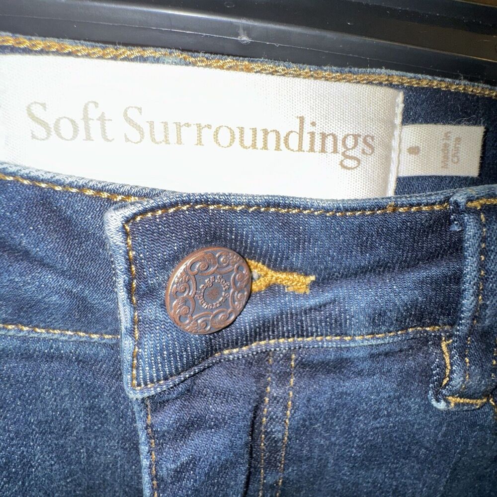 Soft Surroundings Women's Boot Cut Jeans - Black with Colorful Embroidery - Picture 9 of 11